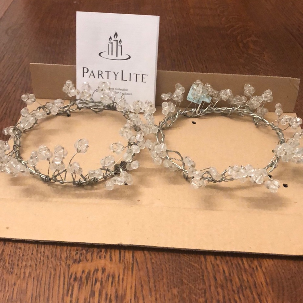 Partylite Crystal Gen Stone Rings 3”